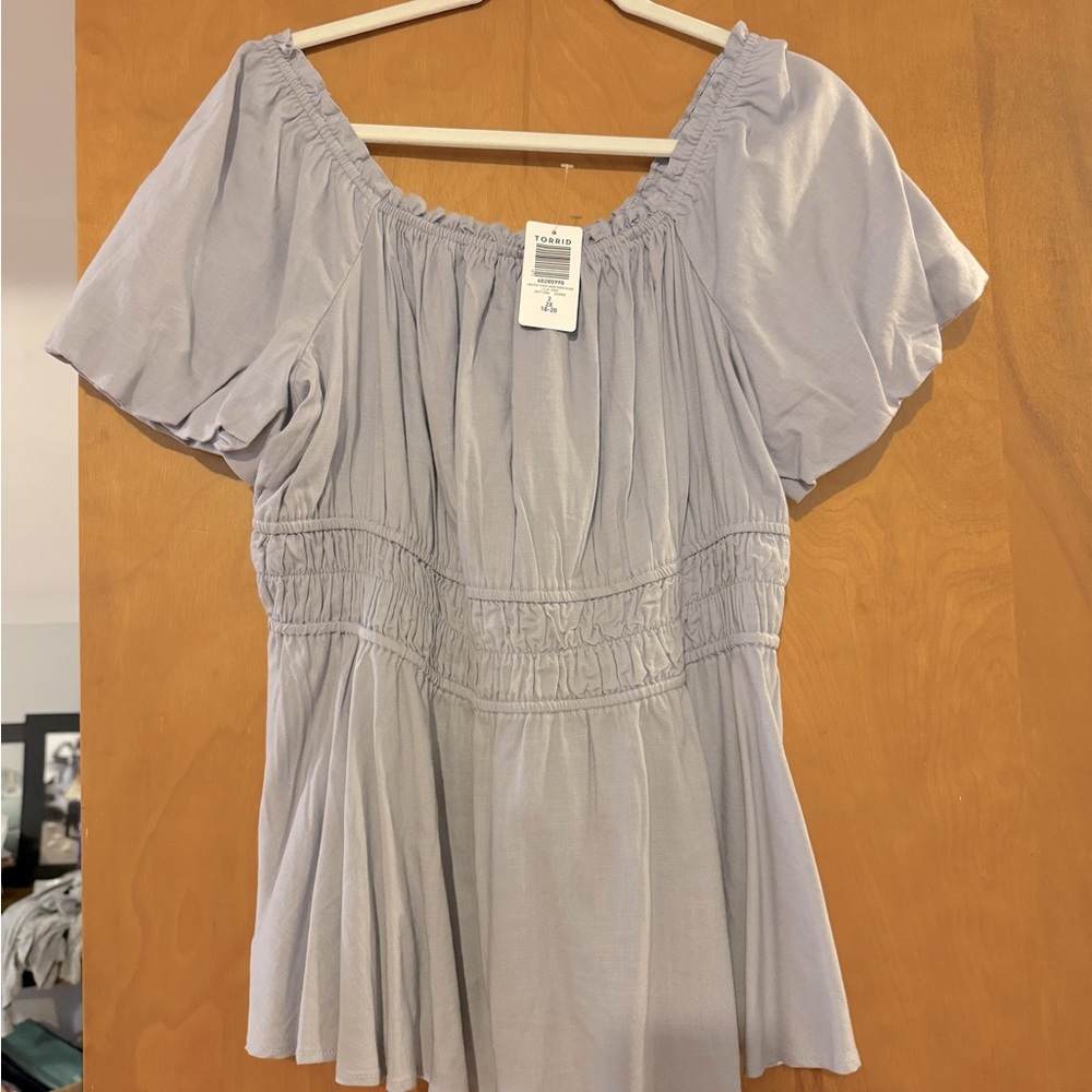 Torrid 2X peasant blouse linen